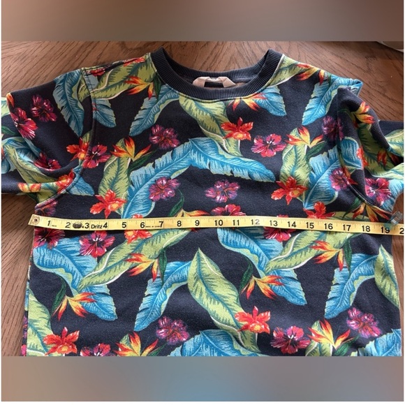 Chubbies loungewear sweatshirt with blue, green and red floral print size S - Picture 4 of 6